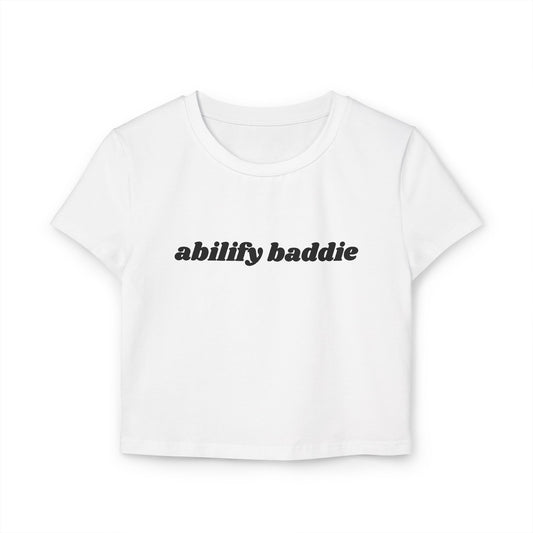 Abilify Baddie baby tee - Blacl