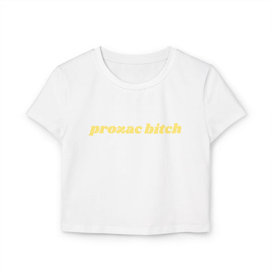 Prozac Bitch baby tee - Yellow